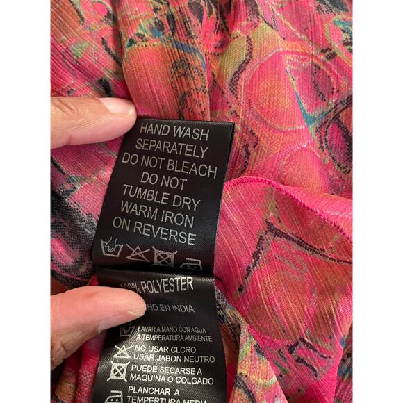 Wild at Heart! LaModa Bold Pink Animal Print Poncho Top w/ Bling – Size M/L - Picture 6 of 7